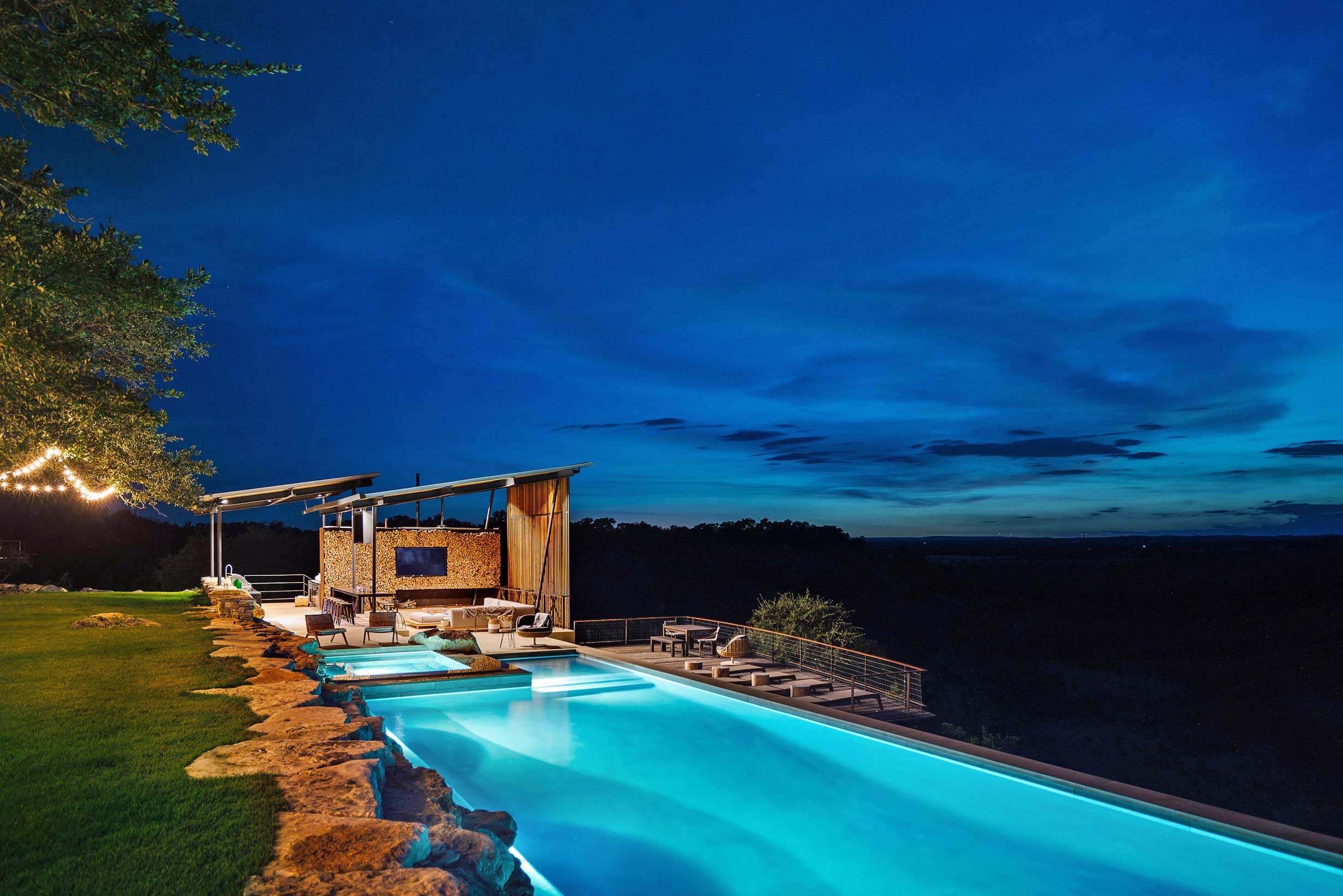 Estate Pool at night
