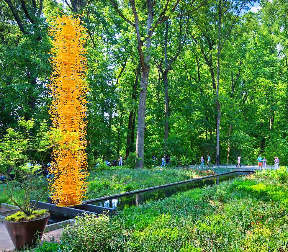 Public Art in park back view